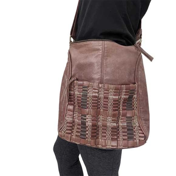 The Sak Leather/Weave Crossbody Purse - Picture 7 of 7